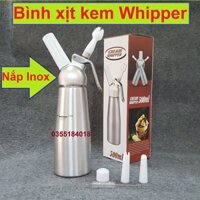 Bình xịt kem tươi trang trí bánh cốc kem đá xay sinh tố hoa quả Cream Whipper 500ml Nắp Inox bán buôn giá rẻ nhất