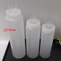 Bình xịt nhựa 3 đầu vòi đựng sữa đặc đường tương ớt chai sốt cho hàng quán gia đình tiện lợi