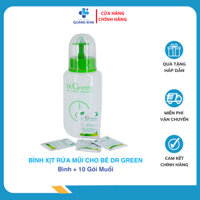 Bình Xịt Rửa Mũi cho Bé Dr Green - Tính Chất Muối Biển Nha Đam, Giảm Sổ Mũi (Bình + 10 Gói Muối)