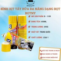 Bình xịt tẩy rửa đa năng bọt tuyết BOTNY, tẩy rửa nhiều vật dụng nội thất, ô tô, xe máy, đồ da, đồ nhựa