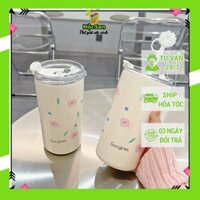 Bình/Cốc nước Giữ Nhiệt 500ML Bằng Thép Không Gỉ 316 Hình Hoa Anh Đào- Mộc san shop. Thế giới cốc xinh