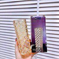 Bình/lọ hoa thủy tinh vuông vàng 15,5cm