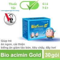 Bio acimin Gold - Men tiêu hóa giúp trẻ ăn ngon, cải thiện biếng ăn, giảm táo bón, tiêu chảy, đầy hơi (Hộp 30 gói) z