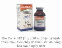 Bio Fer + B12 [1 lọ x 20 ml] Đặc trị bệnh thiếu máu, tiêu chảy do thiếu sắt, da hồng hào sau 3 ngày tiêm