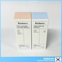 Biodance Pore Tightening Collagen Ampoule / Hydro Cera-nol Ampoule 30ml kèm FREEBIES