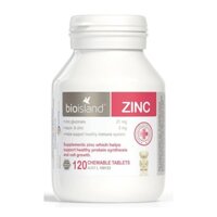 Bioisland Zinc (Lọ/120V) - Viên nhai bổ sung kẽm Bio Island Zinc For Kids 120 viên cho bé từ 1 tuổi