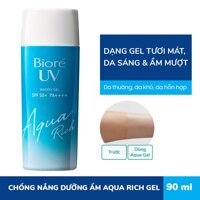 Biore Gel Chống Nắng Biore Uv Aqua Rich Watery Gel 90 Ml Spf50+/Pa++++ Màng Nước Dưỡng Da 90ml