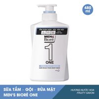Biore Sữa Tắm Gội Và Rửa Mặt Men's Biore One Fresh Fruity Savon Hương Nước Hoa 480ml