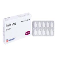 Biotin 5mg Mediplantex hỗ trợ trị viêm da, rụng tóc (2 vỉ x 10 viên)