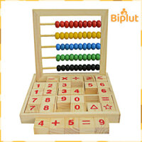 Biplust Bàn tính bằng gỗ Trẻ em Đếm số Bảng chữ cái Khối đồ chơi giáo dục