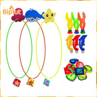 Biplut Cá Heo Bể Bơi Đồ Chơi Lặn Bể Bơi Bộ Đồ Chơi Lặn Vui Vẻ Cho Trẻ Em Hoàn Hảo Cho Trò Chơi Bể Bơi Đi Biển Mùa Hè Và Săn Kho Báu 17 Chiếc Bộ Đồ Chơi Bể Bơi Lặn Có Nhẫn Cỏ Biển