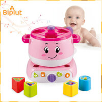 Biplut Chơi Tưởng Tượng Bộ Nhà Bếp Hình Dạng Trò Chơi Nhận Dạng Cho Bé Tập Đi Bộ Đồ Chơi Nấu Ăn Cho Bé 1-3 Tuổi Giáo Dục Giả Vờ Chơi Bộ Nhà Bếp Có Đèn Cho Bé Gái