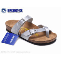 Birkenstock mayari Dép xăng đan da màu bạc nút bần cổ điển cho nam/nữ 34-46