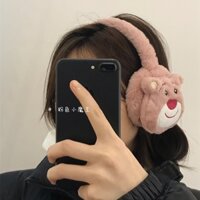 Bịt tai sang trọng mùa đông cho nữ, gấu thêu hoạt hình, mũ chống gió đi xe đạp cho học sinh, mũ tai