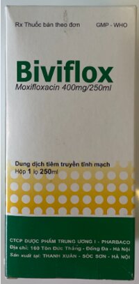 Biviflox Moxifloxacin 400mg/250ml – Dung dịch truyền tĩnh mạch điều trị nhiễm khuẩn (hộp 1 lọ 250ml)