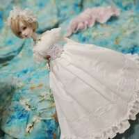 Bjd 1/3 1/4 Trắng 1/5 váy bên trong váy ngủ váy thắt lưng băng đô set