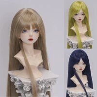 Bjd Doll Tóc Giả 1 / 6 1 / 4 1 / 3 Lụa Mềm Mới Xanh Đen Tím Giữa Phần Nổ Tóc Dài Kim Cương Giả Phụ Kiện Búp Bê