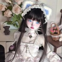 Bjd Tóc Giả 3 Điểm 4 Điểm 6 Điểm Nhỏ 3 Điểm Đầu Chu Vi Nhiệt Độ Cao Tóc Đen Dài Thẳng Tóc Búp Bê Búp Bê