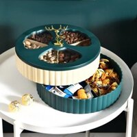 BJPKPK Hộp Đựng Kẹo Suốt Chống Bụi Có Nắp Đậy Tiện Lợi Hộp mứt Tết Nguyên Đán 2 lớp khay kẹo