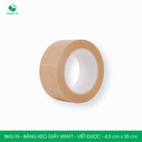 BKG1N - 4.5cm x 35m - 1 cuộn băng keo giấy Kraft da bò mặt nhám viết được - băng dính kraft đóng hàng