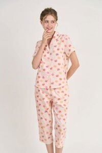 BKL162W41-BỘ KATE LỬNG CỔ PIJAMA VỚI ĐIỂM NHẤN PHỐI REN NỔI BẬT MANG ĐẾN SỰ THOẢI MÁI VÀ THOÁNG MÁT.