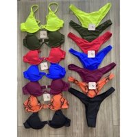 [BKN103] ÂU SET BIKINI 7 MÀU QUẦN THONG/LỌT KHE (CÓ GỌNG) [ĐEN/XANH COBALT/XANH NEON/RÊU/ĐỎ/CAM]