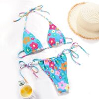 [BKN1539] ÂU SET BIKINI CHẤM BI NÂU/CAM/XANH BLUE/HOA MÀU (LỌT KHE)