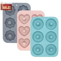 Bl 3 Gói Bánh rán silicon để nướng bánh, Chảo rán chống dính, Khuôn silicon bánh Bundtlette di sản 6 khoang để nướng bánh A