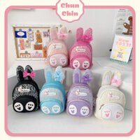 BL012 Chun Chin | Balo Da Đính Cườm Tai Thỏ Rabbit (20x19x10cm) Cho Bé Gái