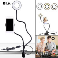 BLA Selfie Ring Light Giữ Điện Thoại Cho Live Stream Trang Điểm Chân Đế Kẹp Kẹp Trên Bàn Đèn LED