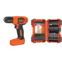 BLACK+DECKER 8V MAX Cordless Drill/Driver (BDCD8C) & Screwdriver Bit Set/Drill Bit Set, 46-Piece (BDA46SDDD)