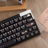 Black Meow Keycap MAO Profile Cat Emoji PBT Chất liệu DYE-Sublimation cho bàn phím cơ 60 / 66 / 75 / 84 / 96 / 104 / 108