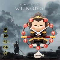 Black Myth Monkey King Đồng hồ treo tường Trẻ em Swing Hoạt hình năng động Hoạt hình Im lặng Đồng hồ treo tường Đồng hồ bằng gỗ