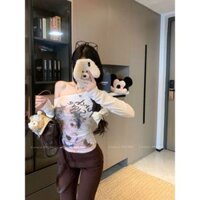 【Black strawberry】 Tranh sơn dầu đinh tán đeo vai ngọt ngào và cay tay dài