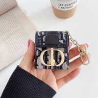 bLACK Vỏ Bảo Vệ Hộp Sạc Tai Nghe Bluetooth Không Dây Apple Airpods 1/2 Hình Chiếc Túi Xách Nhỏ