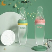 Black1 Muỗng Cơm Huấn Luyện Cho Bé, Dụng Cụ Thực Phẩm Bổ Sung Silicon Bóp Bình Ăn, Dụng Cụ Bộ Đồ Ăn Cấp Thực Phẩm Có Cốc Hút Bóp Thìa Ăn Trẻ Sơ Sinh