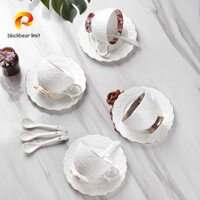 Blackbear GIỚI HẠN Gốm Cà Phê Muỗng Bộ Đĩa Phong Cách Châu Âu Coffeeware Quà Tặng Khách Sạn