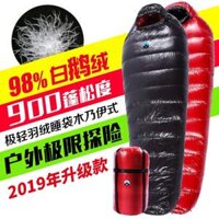BlackCrag/Black Rock nâng cấp dòng túi ngủ lông vũ siêu nhẹ vải 7D 98% lông ngỗng túi ngủ thông minh túi ngủ 2 người