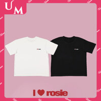 Blackpink Kpop BLACK PINK ROSÉ 'i ♡ Rosie 'Merch Áo thun Cotton tối giản Nam Nữ Thời trang Hàn Quốc dáng rộng in hình tay ngắn cổ điển Plus Kích thước xu hướng đường phố Áo sơ mi đa năng Tee