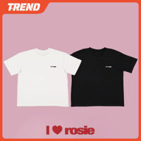 Blackpink Kpop BLACK PINK ROSÉ 'i ♡ Áo thun Cotton rosie 'Merch dành cho nam và nữ thời trang Hàn Quốc dáng rộng in hình tay ngắn cổ điển Plus kích thước đường phố Áo sơ mi thường ngày Tee