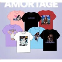 Blackpink Kpop BLACK PINK JISOO AMORTAGE Áo thun Cotton Merch Plus Size Vintage Nam Nữ In Hình dáng rộng Áo sơ mi ngắn tay thời trang Hàn Quốc Tee
