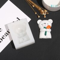 Blala 3D Thủ Công Khuôn Gấu Có Hoa Trong Tay Silicon Khuôn Làm Bánh Kẹo Fondant