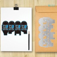 Blala Ngôi Sao Mặt Trăng Hộp Cắt Kim Loại Chết Stencil Thêu Sò DIY Album Tem Giấy Thẻ Dập Nổi Trang Trí
