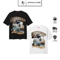 BLANK | Áo Thun CARIBBEAN Tay Lỡ Unisex - Đen/Trắng Cổ Tròn