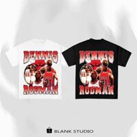 BLANK | Áo Thun RODMAN Tay Lỡ Unisex - Đen/Trắng Cổ Tròn