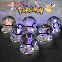 Blazebeam 3D Ball, Anime Tượng Nhỏ Đế Đèn Pikachu Bóng Thủy Tinh, Đồ Chơi Mô Hình Giáng Sinh Gengar Mew Ánh Sáng Nhiều Màu Sắc Mewtwo Thủy Tinh Điêu Khắc Quà Tặng Sinh Nhật