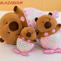 Blazebeam Capybara Đồ chơi sang trọng, Phim hoạt hình mô phỏng Nàng tiên cá Capybara sang trọng, Búp bê đi cùng trẻ em Trang phục lông tơ mềm Capibara Quà tặng sinh nhật búp bê lông tơ