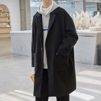 blazer áo [Form Rộng] Áo khoác dạ nam dáng dài, măng tô dáng dài thời trang Hàn Quốc-AKD02