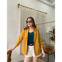 Blazer Vàng-Chuyên Áo khoác vest nữ, blazer màu, tay dài, form rộng, phong cách hàn quốc, trẻ trung
