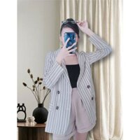 blazer vest form dài linen